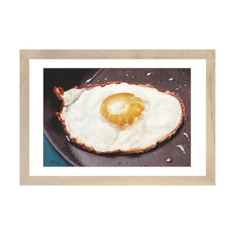 iCanvas "One Fried Egg" by Yue Zeng - Natural - 16x24x1
