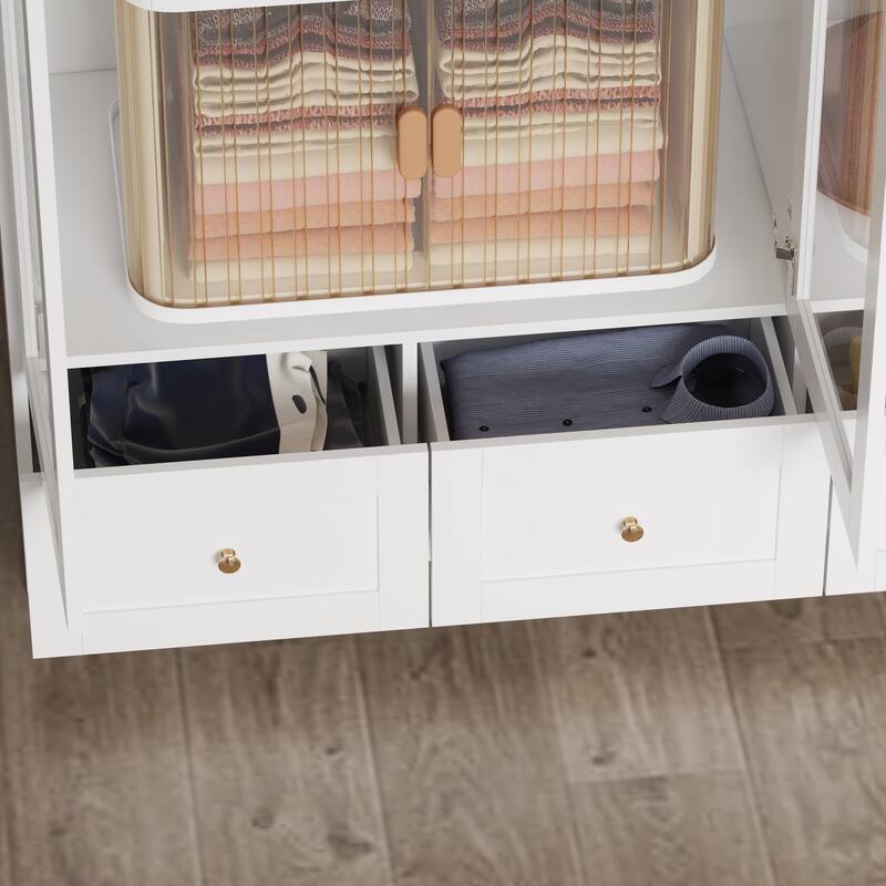 Multi-Piece Wardrobe Set Adaptable Closet Modules Combo Armoires
