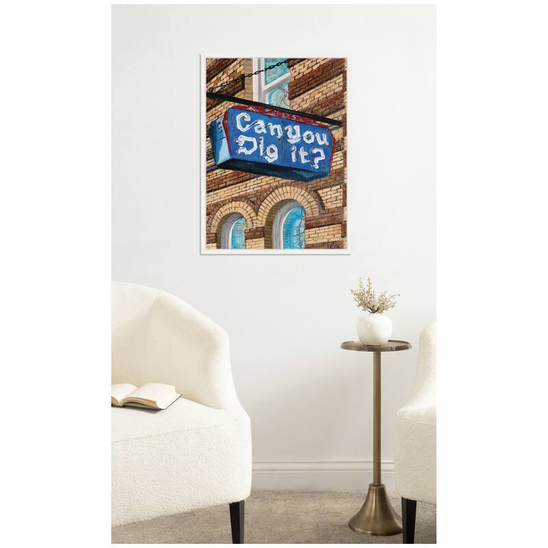 Kate and Laurel Can You Dig It by Krista V. Allenstein Framed Canvas Wall Art Print