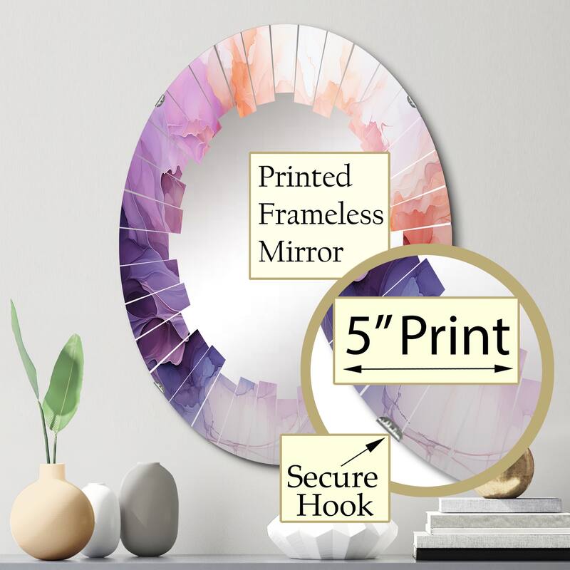 Designart "Vibrant Swirls" Abstract Spirals Modern Wall Mirror