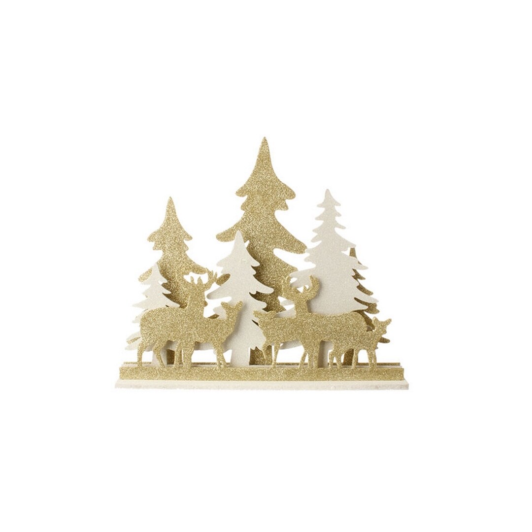 Shop 16 5 Gold And White Led Lighted Deer Silhouette Tabletop
