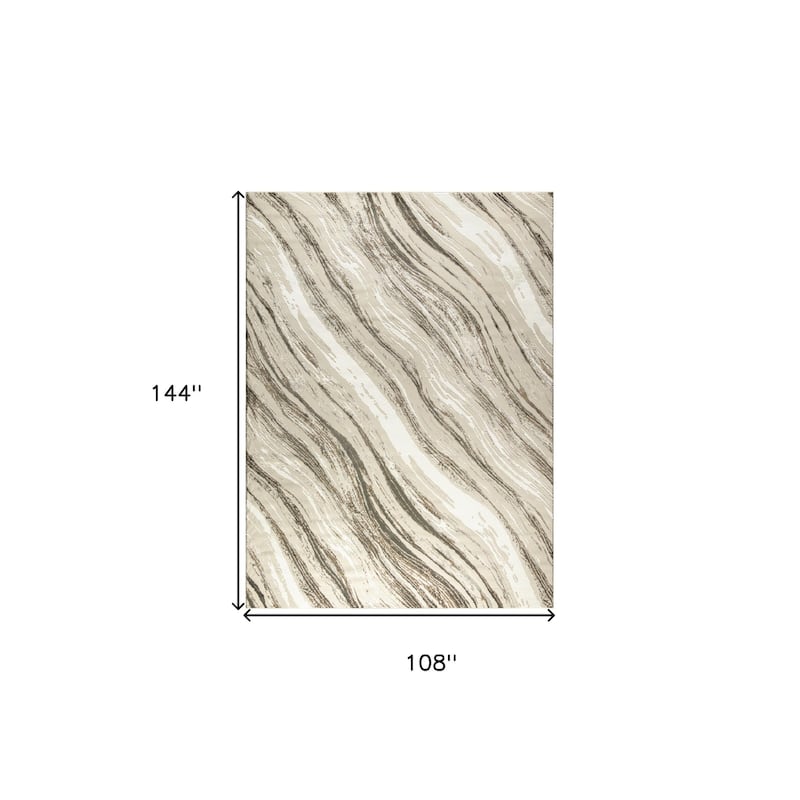 Power Loomed Abstract Modern Non Skid Stain Resistant Area Rug - 144' X '108' X '0.5