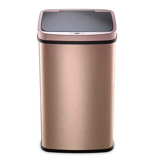 Daily Boutik Gold Copper 13-Gallon Stainless Steel Kitchen Trash