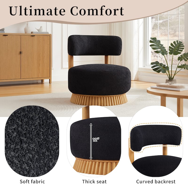 Christopher Knight Home - Rovena Modern Farmhouse Upholstered Accent Chair with Thatched Wood Base