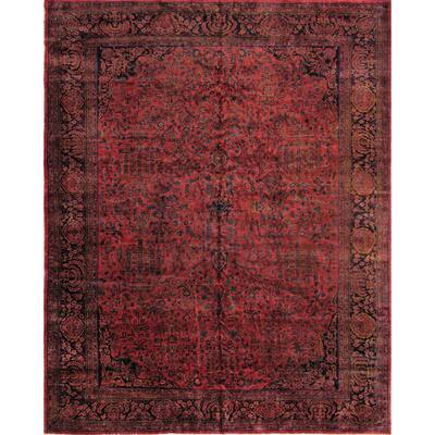 Pasargad Home Antique Kashan Wool Area Rug, Burgundy - 12' 0" X 15' 0"