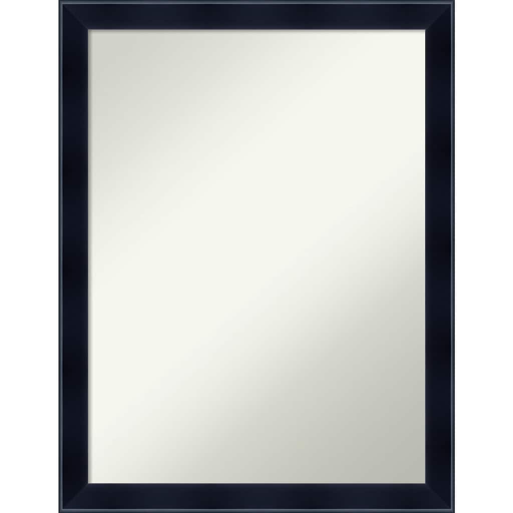 Non-Beveled Wood Bathroom Wall Mirror - Madison Black Frame