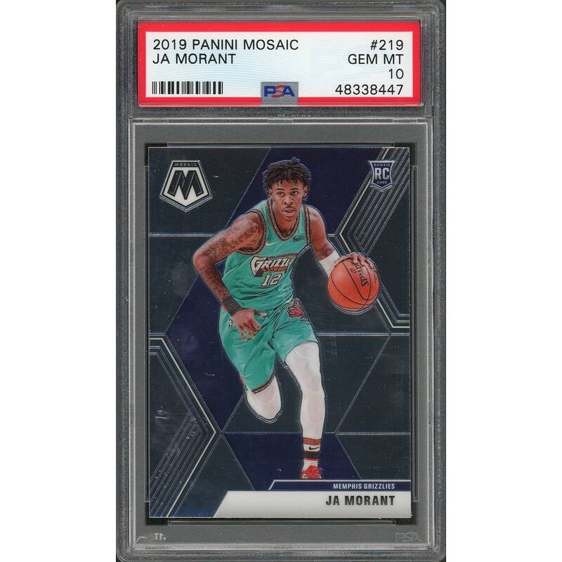 Ja Morant Memphis Grizzles 2019 Panini Mosaic Basketball Rookie Card RC #219 Graded PSA 10 GEM MINT - 8'6" x 11'6"