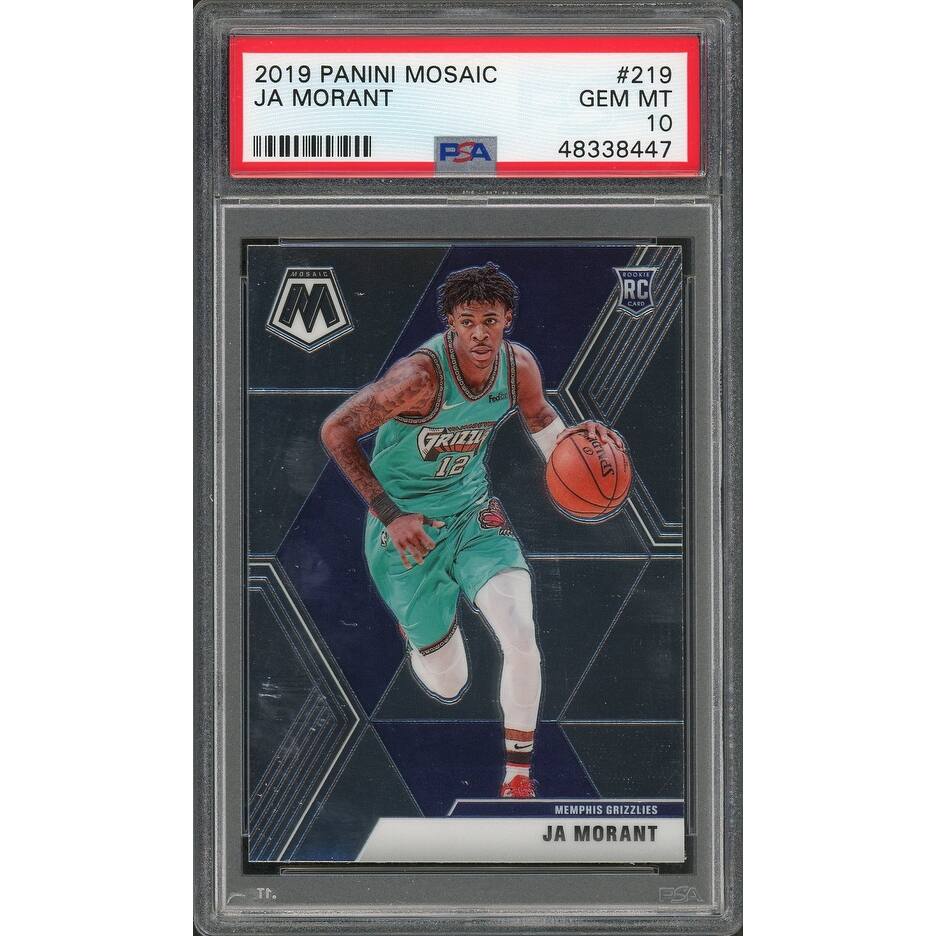 Ja Morant Memphis Grizzles 2019 Panini Mosaic Basketball Rookie Card RC #219 Graded PSA 10 GEM MINT - 8'6" x 11'6"