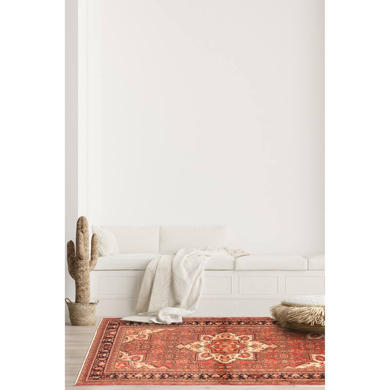 ECARPETGALLERY Hand-knotted Andelz Red Wool Rug - 4'10 x 7'2