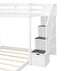 preview thumbnail 11 of 11, Twin Over Full Bunk Bed with 3-layer Shelves, Drawers and Storage Stairs