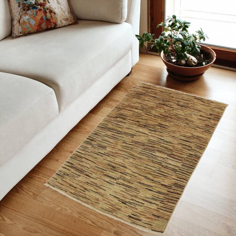 Boho Earthline Gabbeh Hand Knotted Wool Area Rug