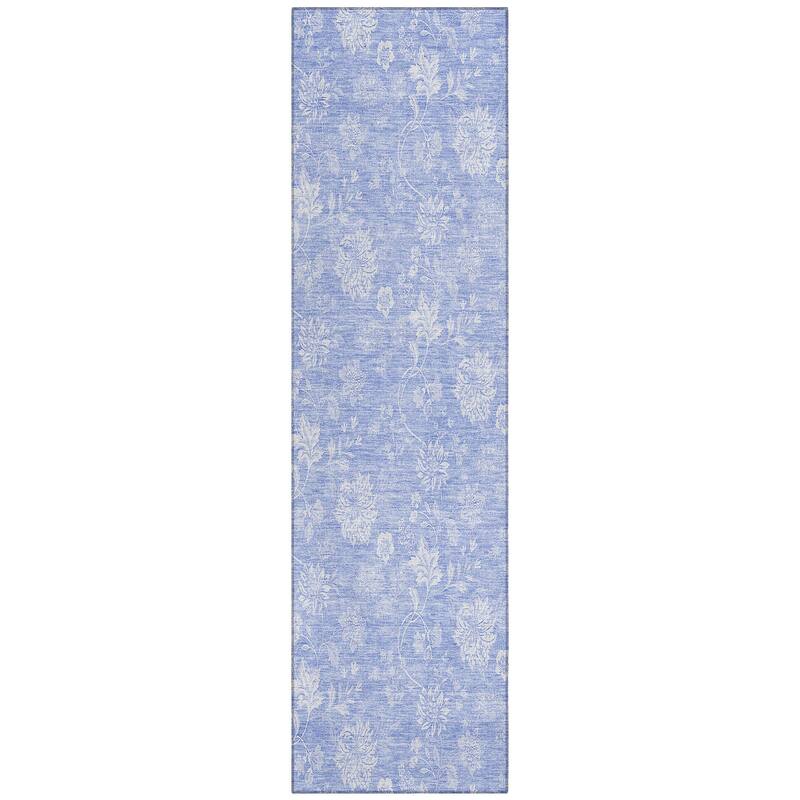 Machine Washable Indoor/ Outdoor Chantille Casual Floral Farmhouse Rug
