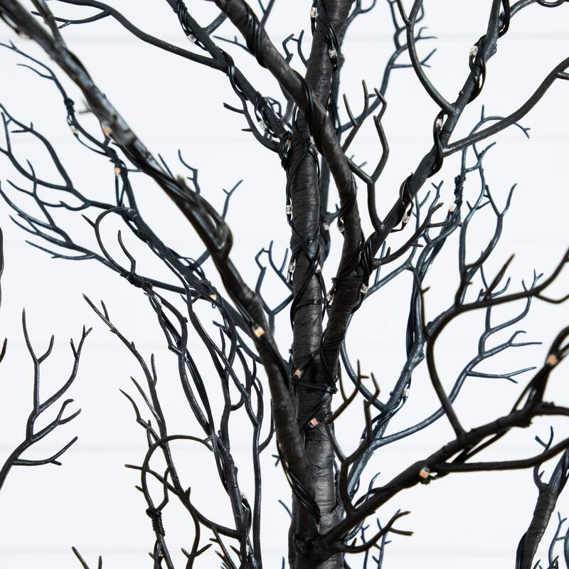 5-ft Pre-Lit Halloween Minimalist Twig Artificial Fall Tree - Black