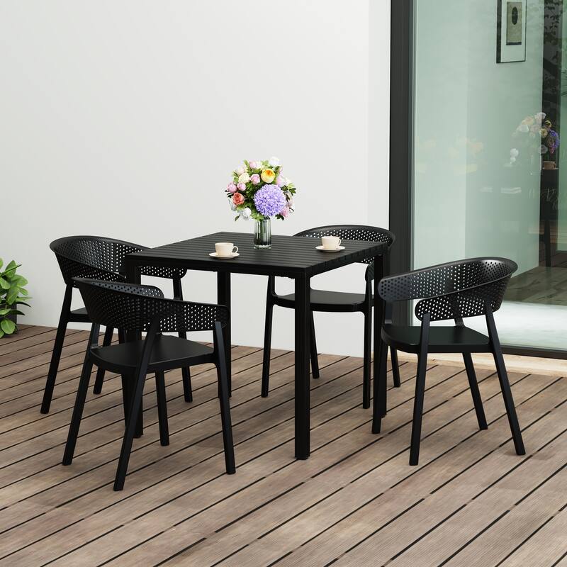 Frond and Form 4-Person Outdoor Square Dining Set