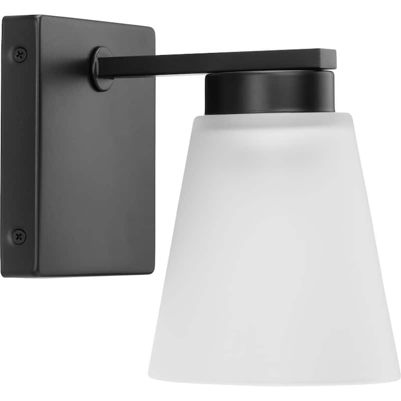 Tanner Collection One-Light Matte Black Transitional Vanity Light - 5.12 in x 6.75 in x 7.12 in