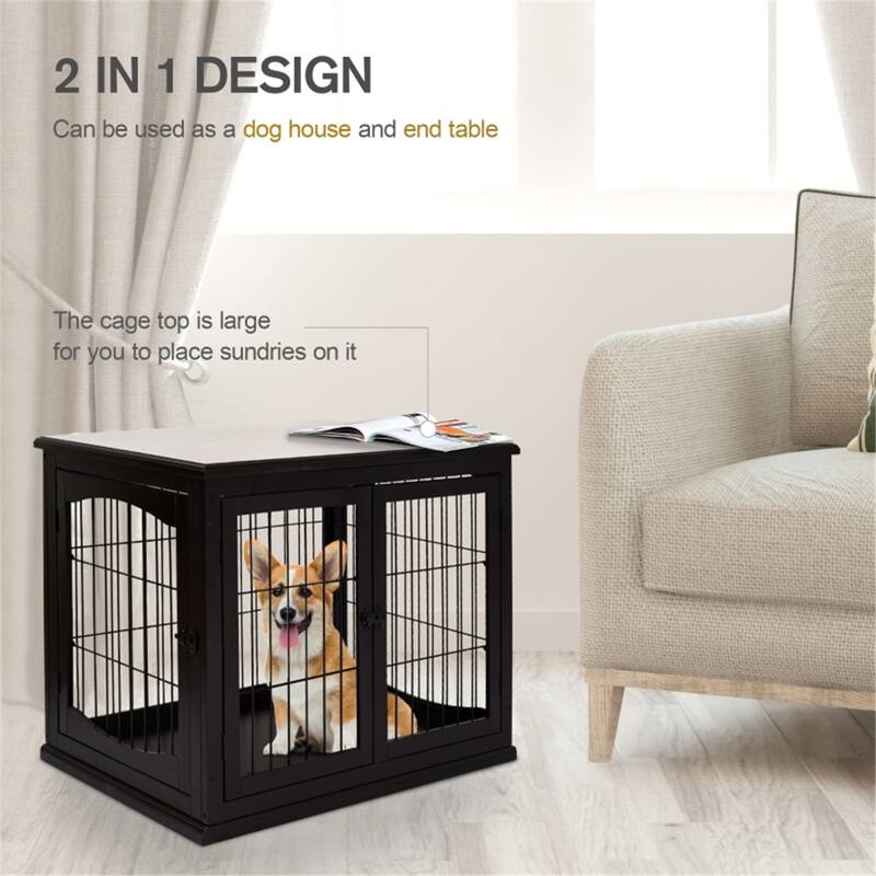 2 in 1 Design Dog House with Loackable Door for Security Suitable for Medium and Small Dogs