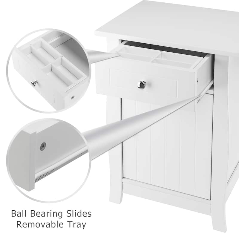 Single Door Bedside Cabinet Nightstand Table with 1 Drawer