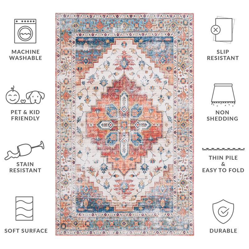 SAFAVIEH Arizona Grytsje Vintage Machine Washable Rug.