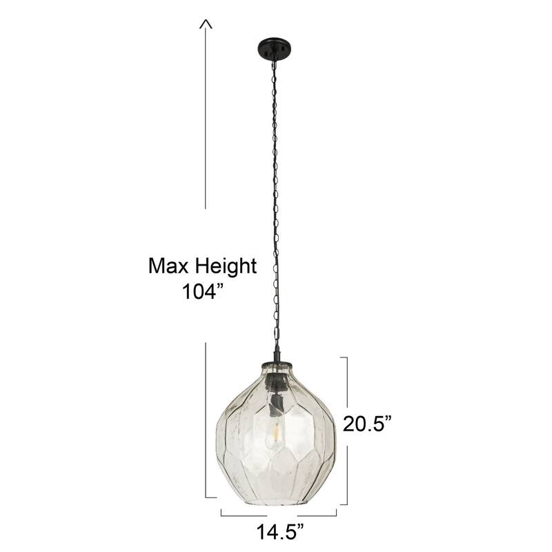 Oversized Glass Ceiling Light - 14.5"L x 14.5"W x 20.5"H
