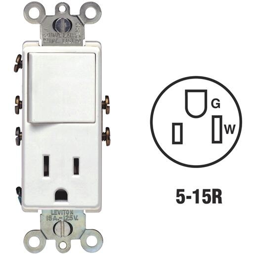 Shop Leviton Switch Outlet S02-5625-w Unit Each