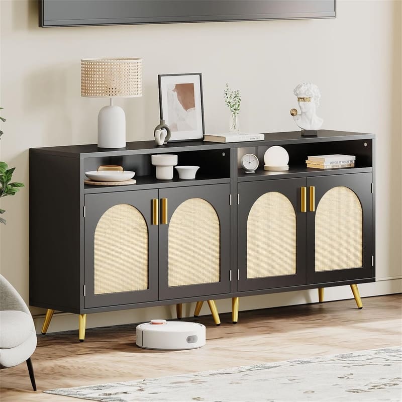 Buffet Sideboard Cabinet - 13.78"D x 62.98"W x 29.53"H