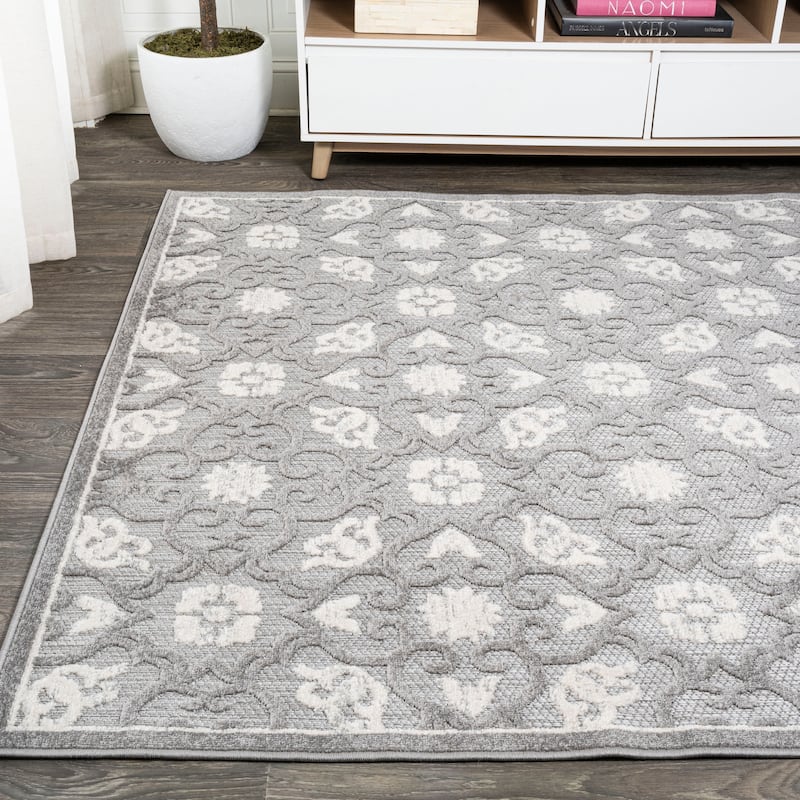 JONATHAN Y Crisantemo Tile Trellis High-Low Indoor/Outdoor Area Rug