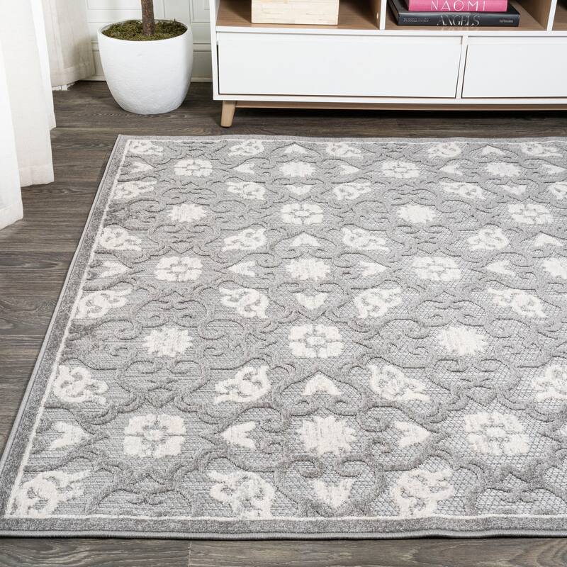 JONATHAN Y Crisantemo Tile Trellis High-Low Indoor/Outdoor Area Rug