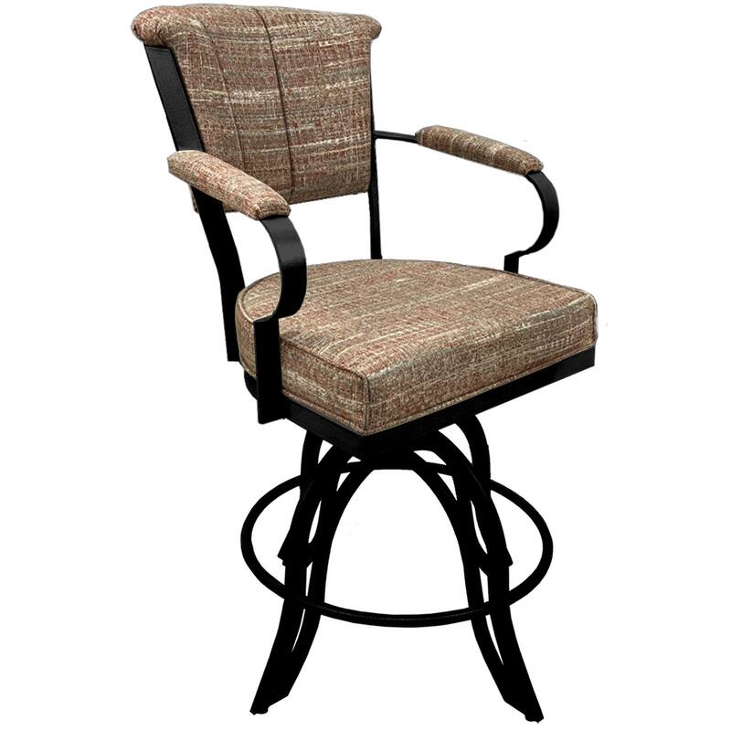 Miami Counter 26" or Bar 30" Metal Bar Stool on A Base - Watusi Madder - Black - Bar Height