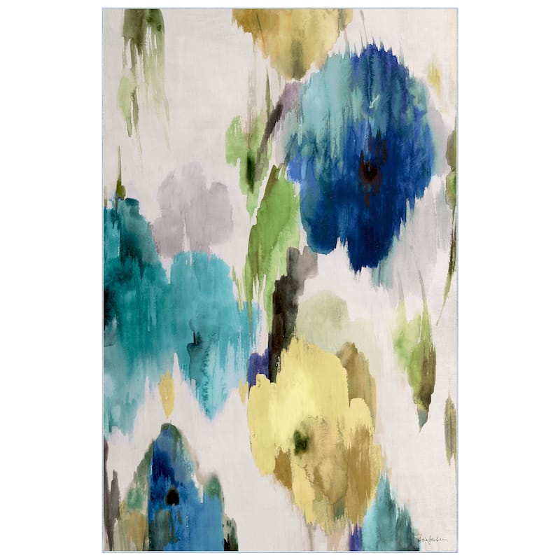 Abstract Flower I, Hand Washable Art Area Rug, power-loomed, 100% polyester, 2mm pile, non-slip back