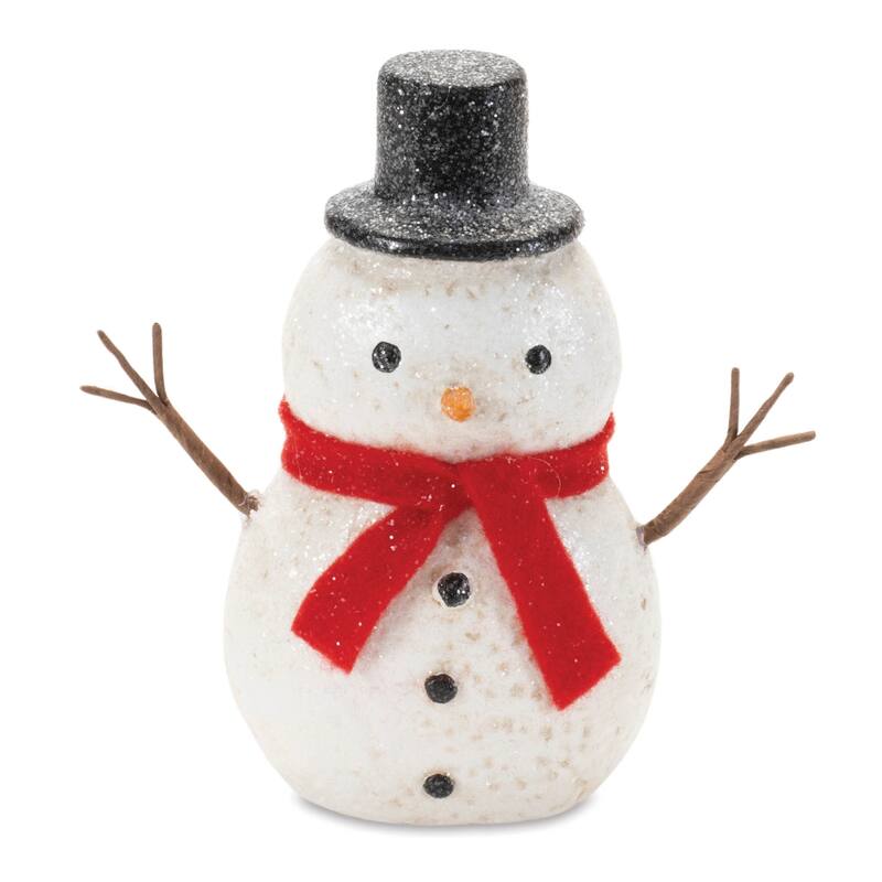 Glittered Snowman Figurine (Set of 6) - N/A