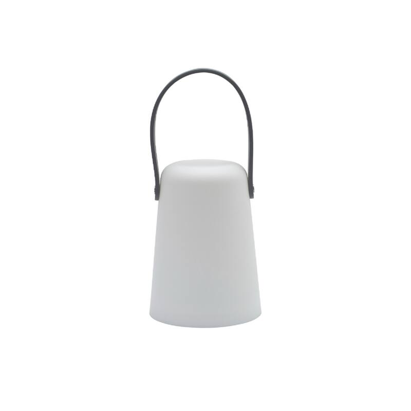 Small LED Lighted Flameless Outdoor Lantern Candle - 5.5" - White and Gray