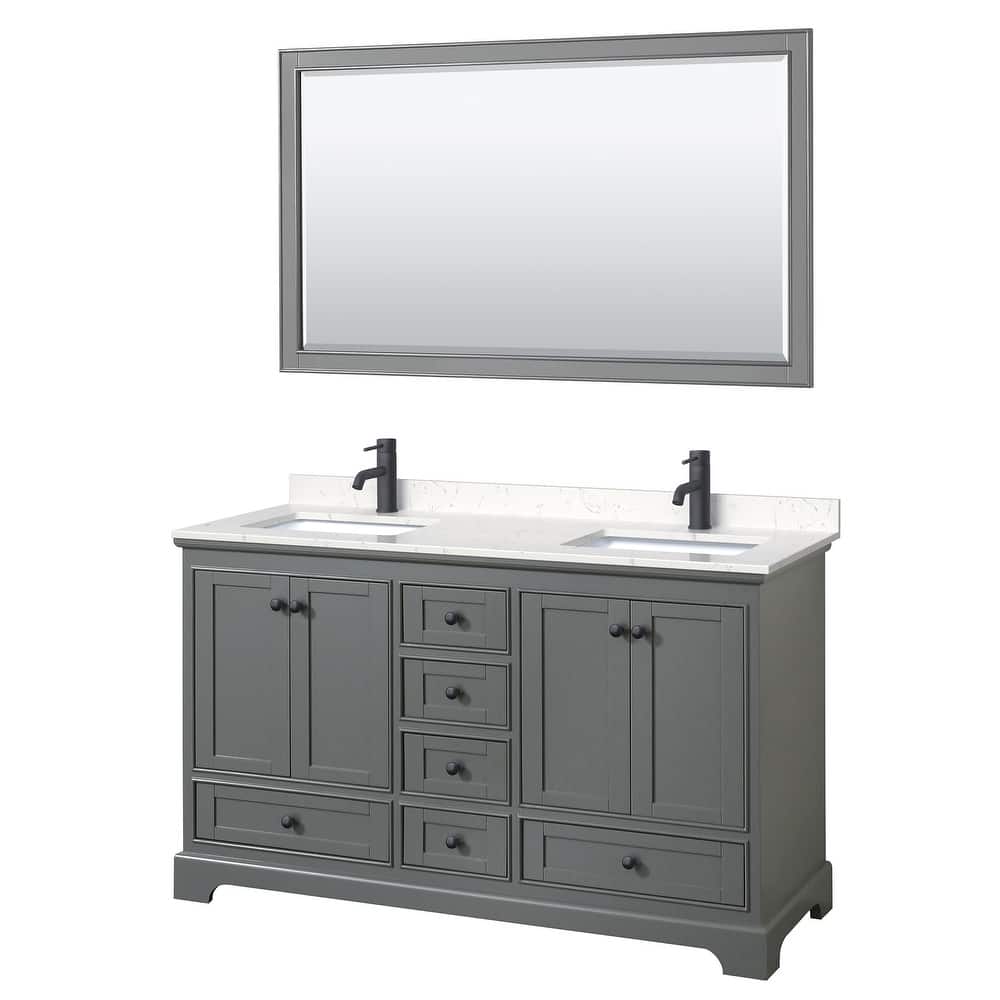 Wyndham Collection Deborah 60" Free Standing Double Basin Vanity Set