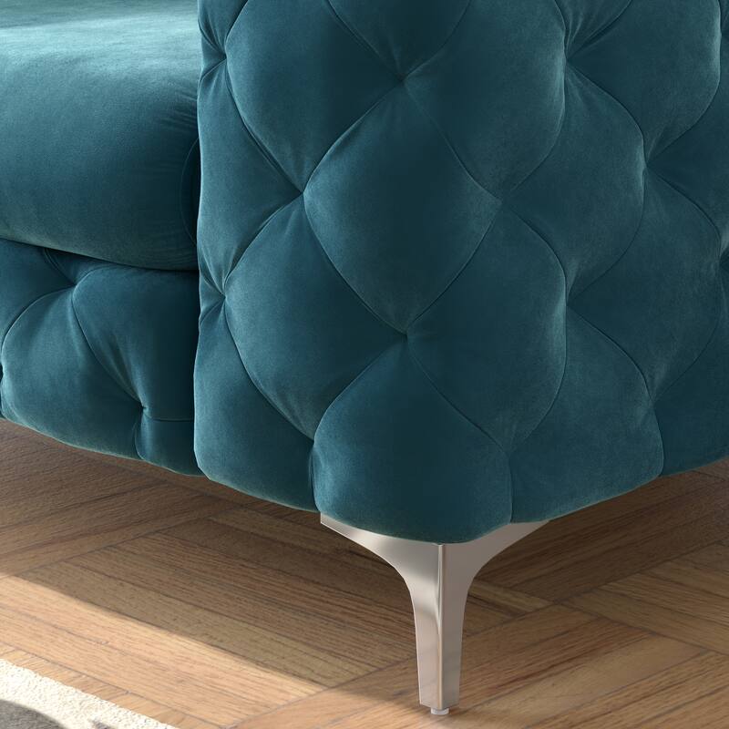 Corvus Aosta Tufted Velvet Chesterfield Club Chair