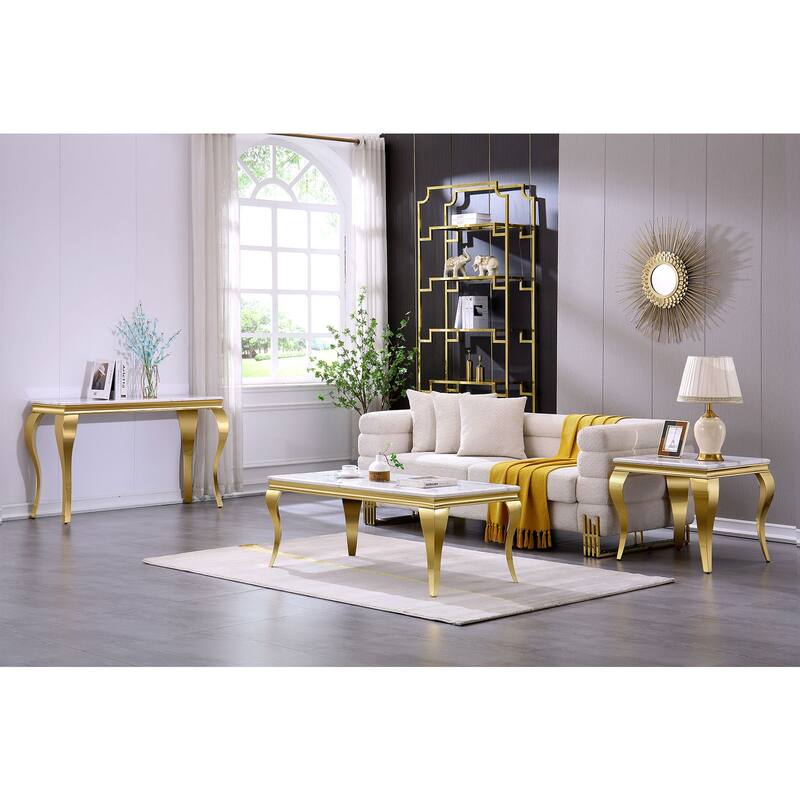Modern Console Table with 50" top and Stainless Steel Legs for Living Room, Entryway, Hallway, Office, Foyer