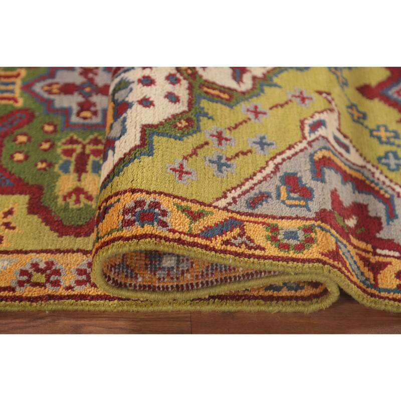 Geometric Kazak Runner Rug Handmade Wool Carpet - 2'7"x 9'11"