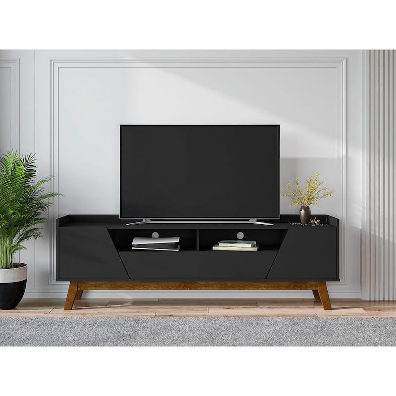 Manhattan Comfort Mid Century Marcus 70.86 In. TV Stand - Matte Black