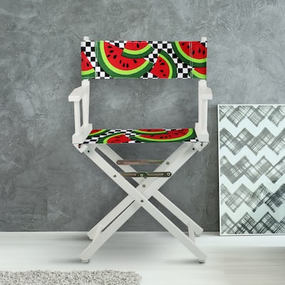 18" Director's Chair White Frame-Watermelon Slices - 21.75"W x 17"D x 33.75"H