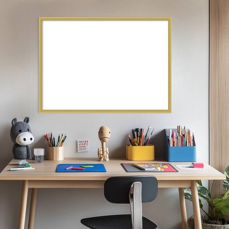 Amanti Art Svelte Clay Grey Framed Dry Erase Magnetic Board