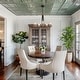 preview thumbnail 4 of 6, Modern Glam 5-Light Black Gold Chandelier Dining Room Chandelier with Cylinder Glass - 25 " D