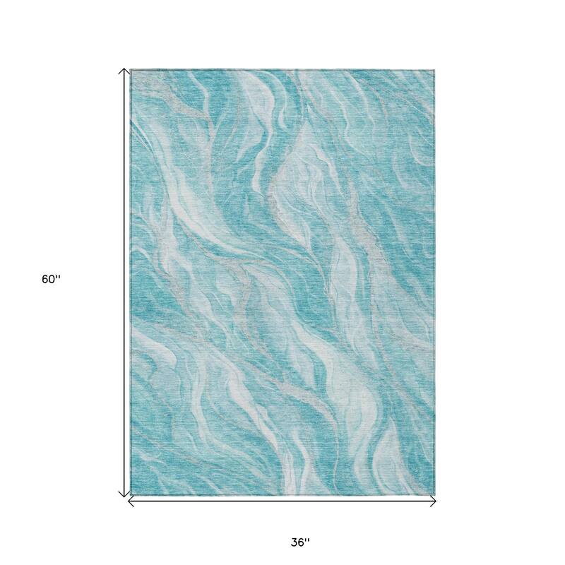 HomeRoots Abstract Transitional Rectangle Outdoor Rug
