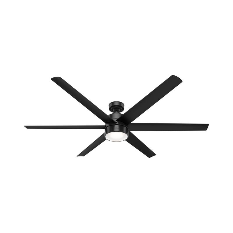 Hunter 72" Solaria Outdoor Ceiling Fan with LED Light, Wall Control - Damp-Rated - Industrial, Contemporary - ENERGY STAR!