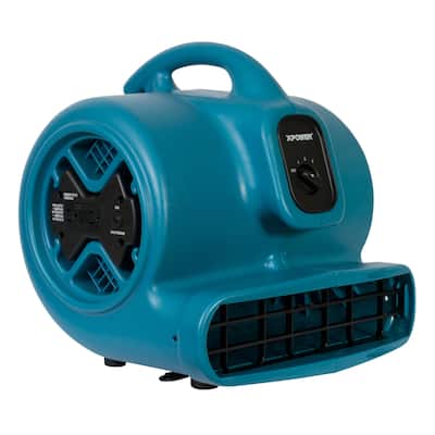 XPOWER 1/3 HP 2600 CFM 3 Speed Air Mover, Carpet Dryer, Floor Fan, Blower with Built-in GFCI Power Outlets