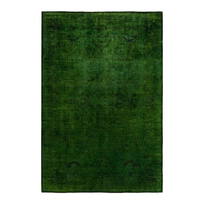 Contemporary Overdyed Wool Hand Knotted Area Rug - 6' 2" x 8' 10"