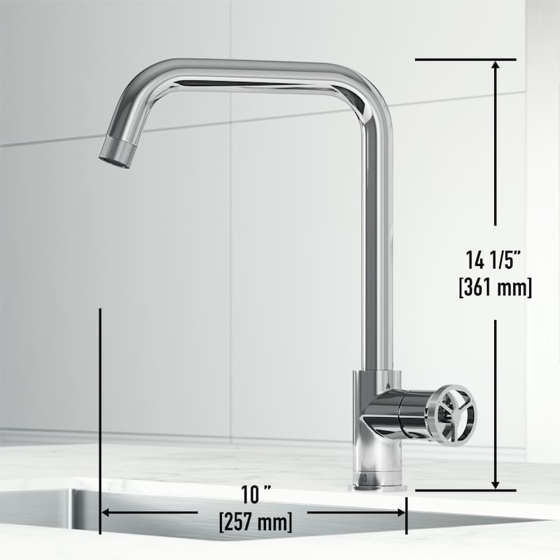 VIGO Cass Industrial 14" H Single Handle Kitchen Bar Faucet