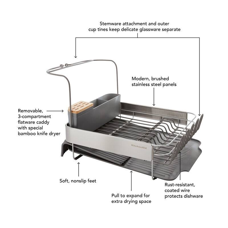 KitchenAid Full Size Expandable Dish-Drying Rack, 24-Inch