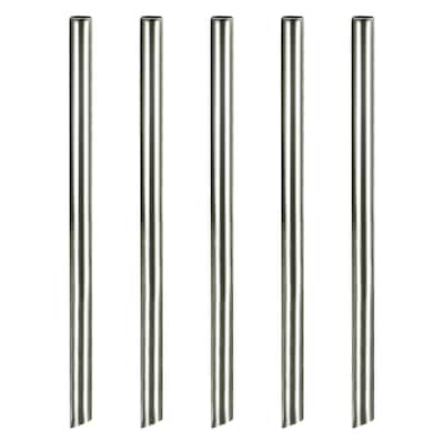 5Pcs 8.5" Bevel End Stainless Steel Straws Reusable Metal Straw