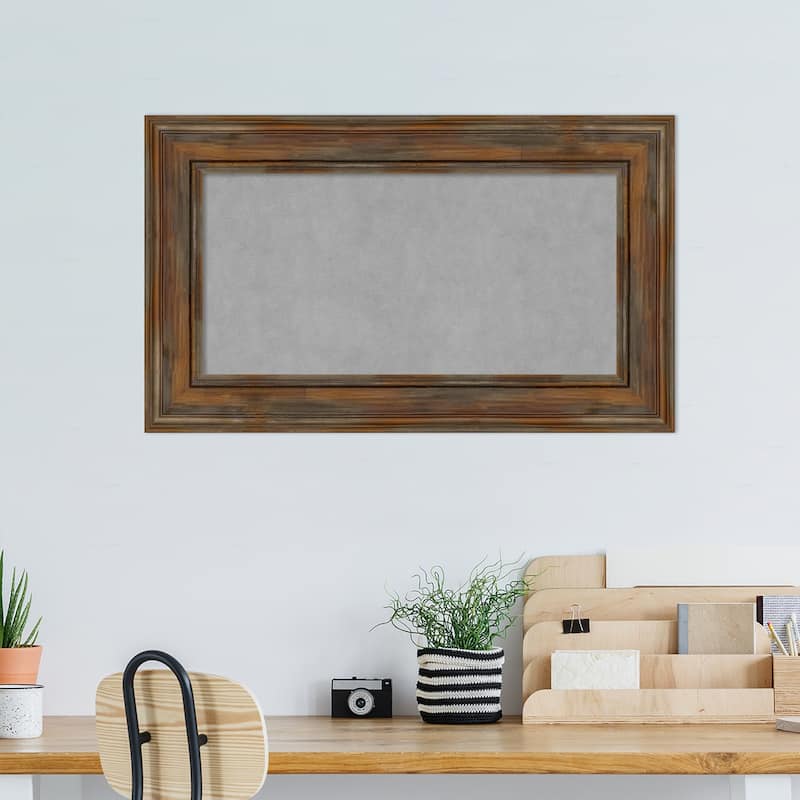 Amanti Art Alexandria Rustic Brown Framed Magnetic Board