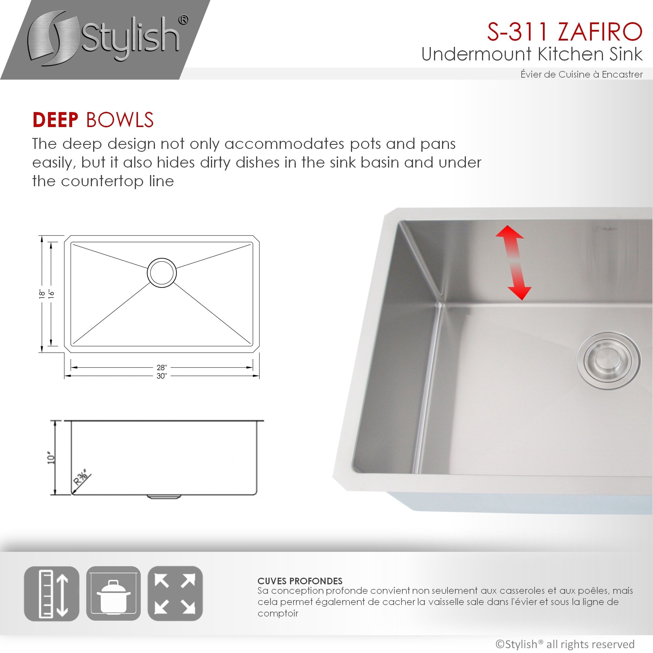 Shop 30 L X 18 W Stainless Steel Single Basin Undermount Kitchen
