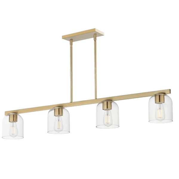 slide 2 of 11, Maxim 21236 Scoop 4 Light 46" Wide Linear Pendant Natural Aged Brass / Clear