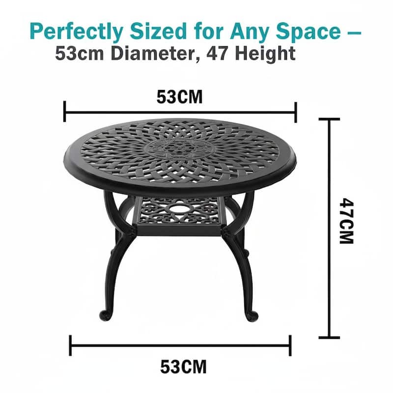 Modern Aluminum Round Coffee Table for Outdoor Spaces